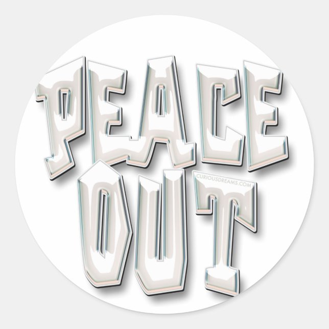 Peace Out_6 Classic Round Sticker (Front)