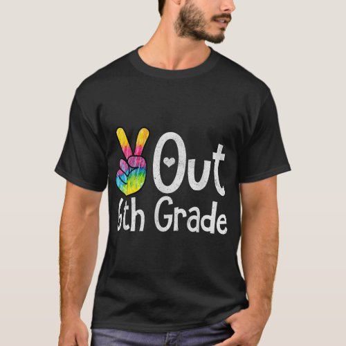 Peace Out 6th Grade Tie Dye Graduation class of 20 T_Shirt