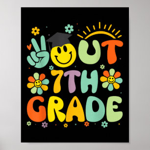 Peace Out 7th Grade Cl Of 2025 Goodbye Graduation  Poster