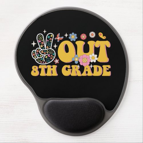 Peace Out 8th Grade Groovy Last Day Of School Gel Mouse Pad