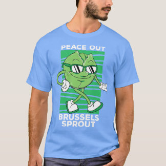 Peace Out Brussels Sprout Cute Veggie toon T-Shirt