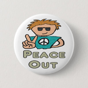 Peace Out Button