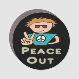 Peace Out Car Magnet