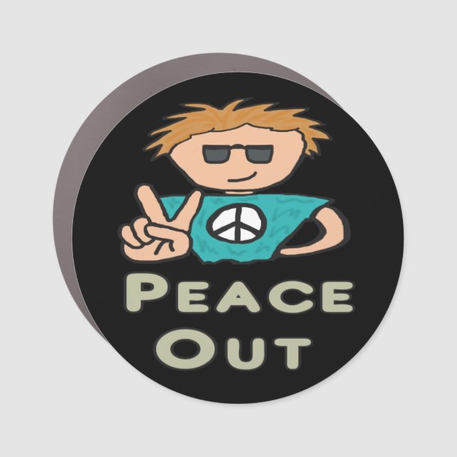 Peace Out Car Magnet (Front)