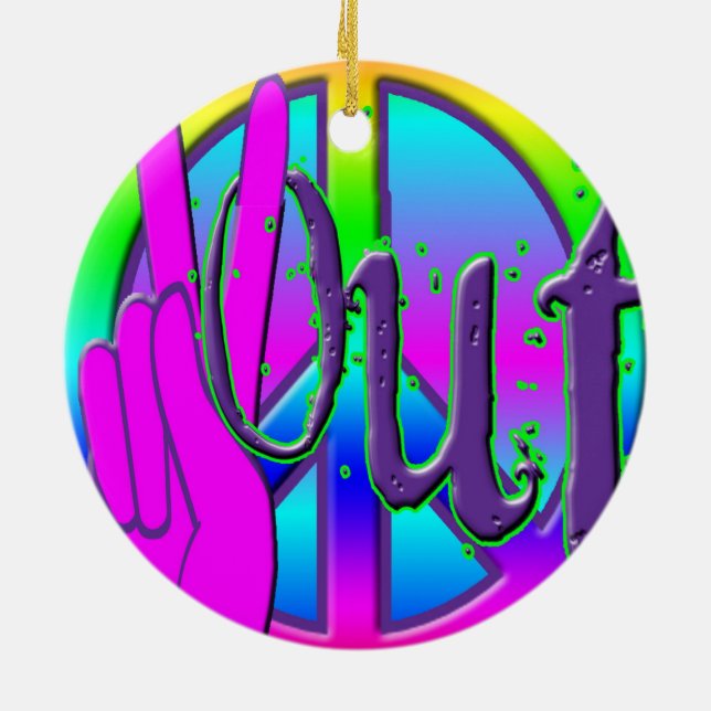 PEACE OUT CERAMIC ORNAMENT (Back)