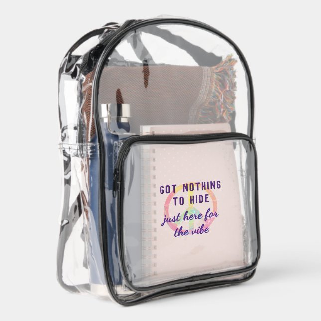 Peace Out - Concert or Festival Clear Backpack (Right)