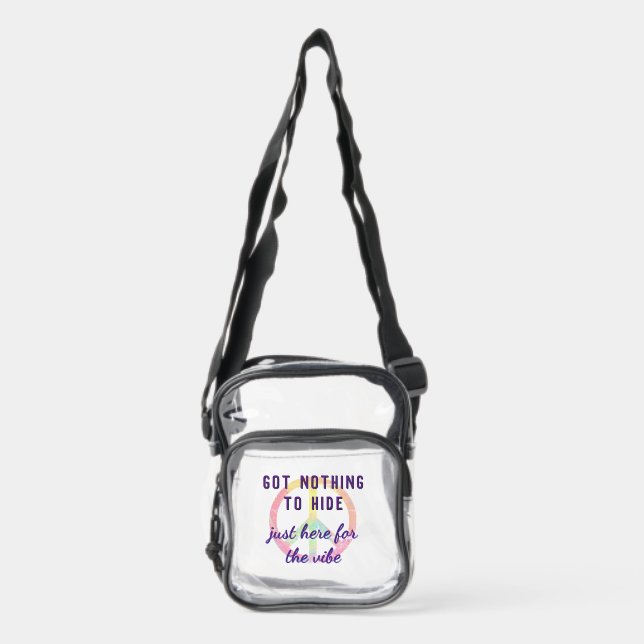 Peace Out -Concert or Festival Clear Crossbody Bag (Front)