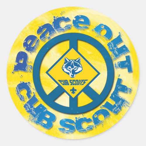 Peace Out Cub Scout Sticker
