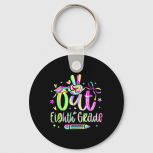 Peace Out Eighth Grade Graduation Cl Of 2025 Teach Keychain