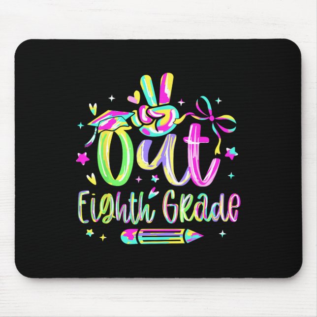 Peace Out Eighth Grade Graduation Cl Of 2025 Teach Mouse Pad (Front)