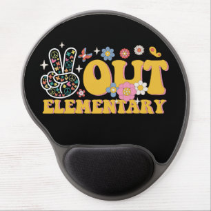 Peace Out Elementary Groovy Last Day Of School Gel Mouse Pad