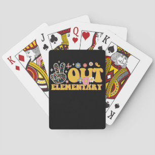 Peace Out Elementary Groovy Last Day Of School Poker Cards