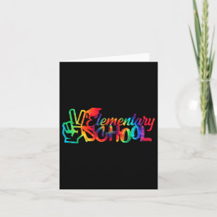 Peace Out Elementary School Back To School Tie Dye Card