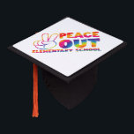 Peace Out Elementary School Tie Dye Last Day  Graduation Cap Topper<br><div class="desc">Peace Out Elementary School Tie Dye Last Day Of School</div>