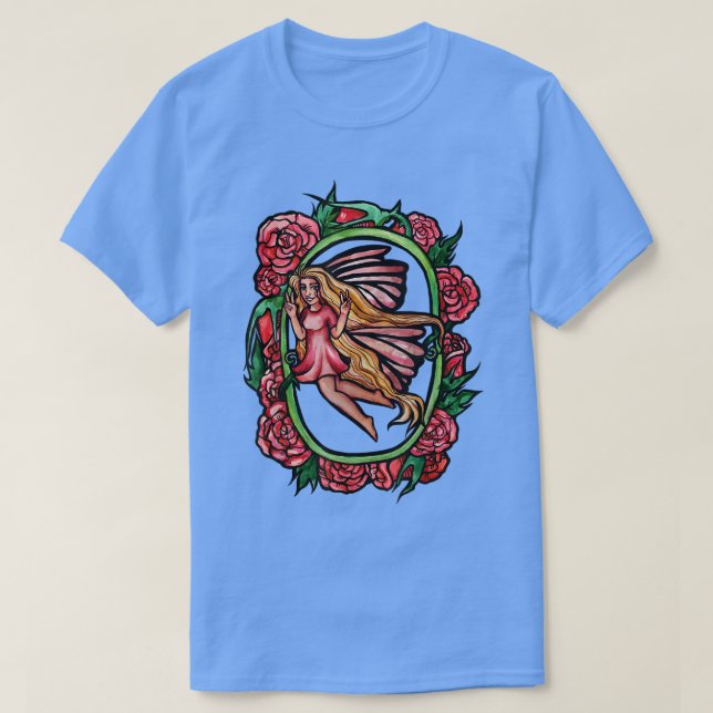 Peace Out Fairy Peaceful Roses Garden  T-Shirt (Design Front)