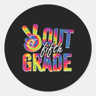Peace Out Fifth 5Th Grade Class Of 2023 Bye 5Th Gr Classic Round Sticker