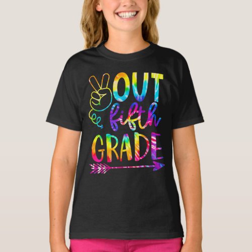 Peace Out Fifth 5th Grade Happy Last Day Of School T_Shirt