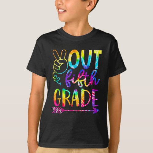 Peace Out Fifth 5th Grade Happy Last Day Of School T_Shirt