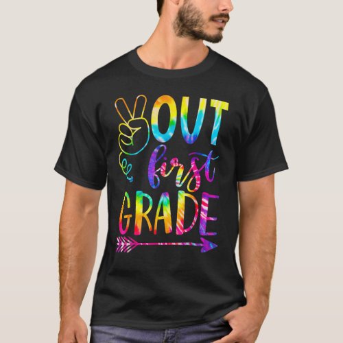 Peace Out First 1st Grade Happy Last Day Of School T_Shirt