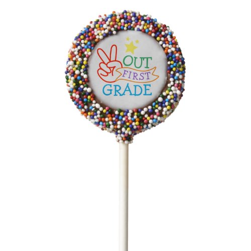 Peace Out First Grade Chocolate Covered Oreo Pop