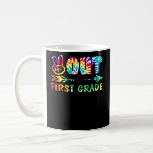 Peace out First Grade Tie Dye Design Matching Gift Coffee Mug
