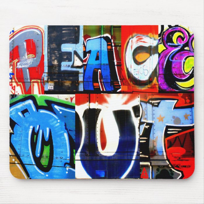 Peace Out Graffiti Trains Mousepad