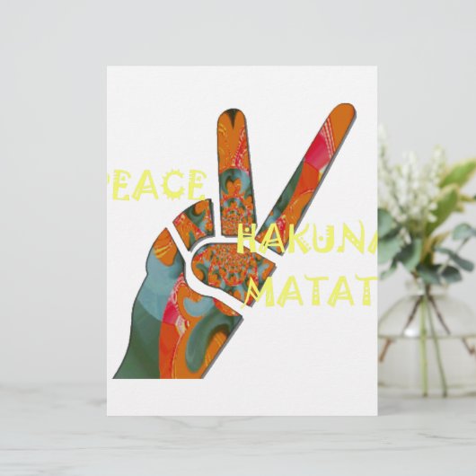 Peace Out: Hakuna Matata Vibes Sign (Standing Front)