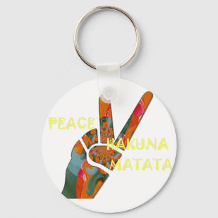 Peace Out: Hakuna Matata Vibes Sign Keychain