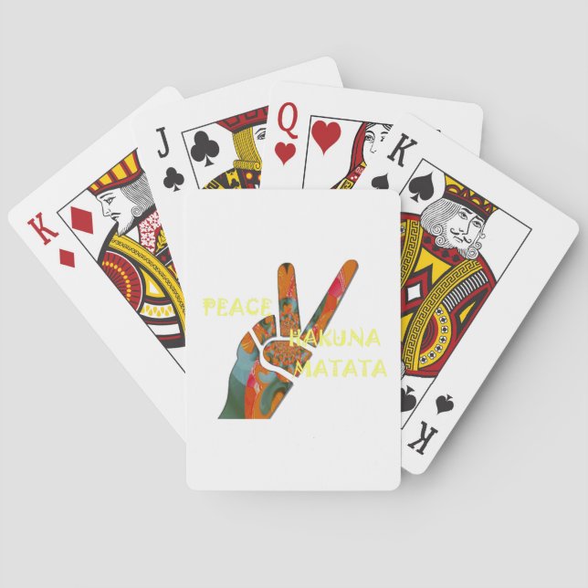 Peace Out: Hakuna Matata Vibes Sign Poker Cards (Back)
