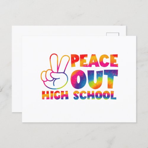 Peace Out High School Tie Dye Last Day Of School Postcard