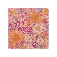 Peace Out Hippie Floral Peace Sign Retro Pattern
