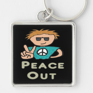 Peace Out Keychain