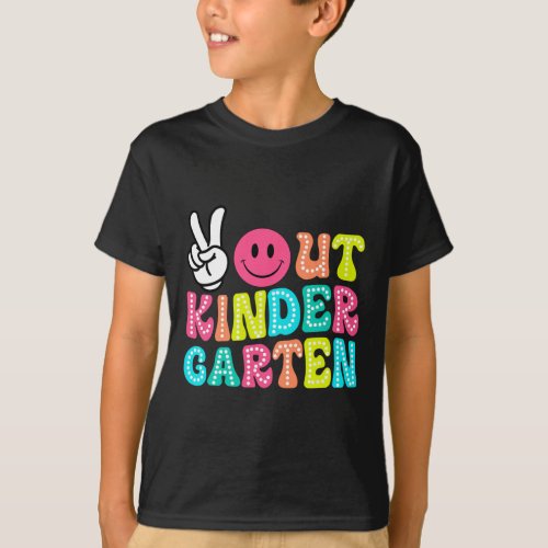 Peace Out Kindergarten Graduation Class 2024 Last  T_Shirt