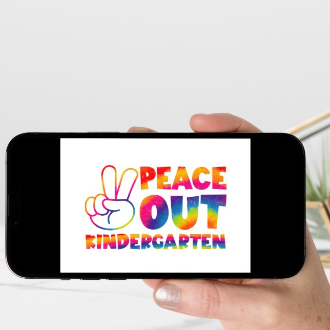 Peace Out Kindergarten Tie Dye Last Day Of School Announcement (Front Digital)