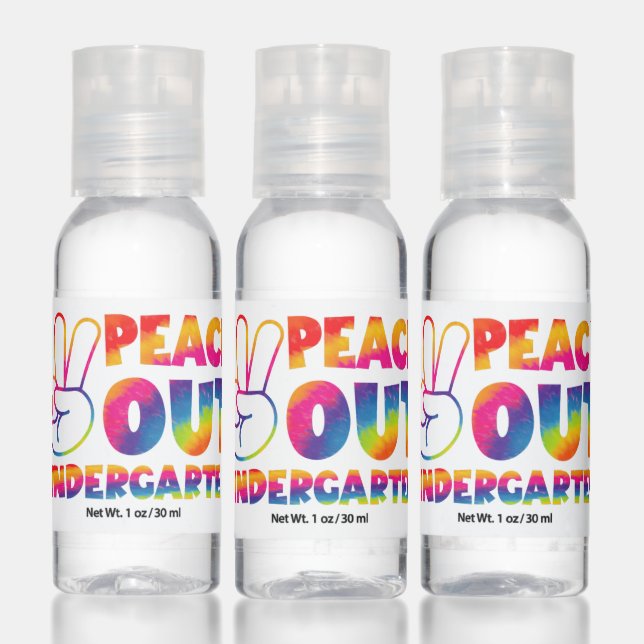 Peace Out Kindergarten Tie Dye Last Day Of School Hand Sanitizer (Set)