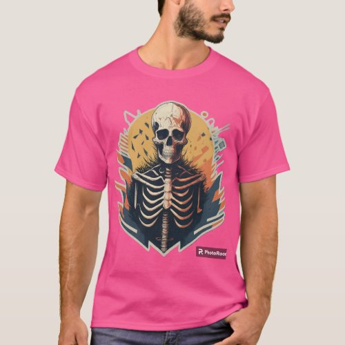 Peace Out Meatbag Skeleton Sticker Tee T_Shirt
