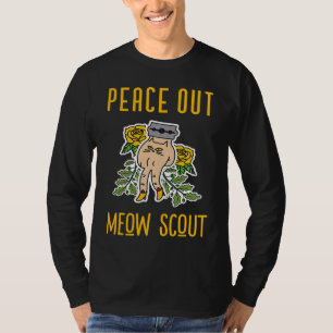 Peace Out Meow Scout Men & Women's  Graphic Cat T-Shirt
