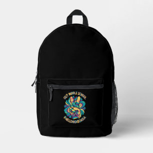 Peace Out Middle Hello High School School Tie Dye  Printed Backpack