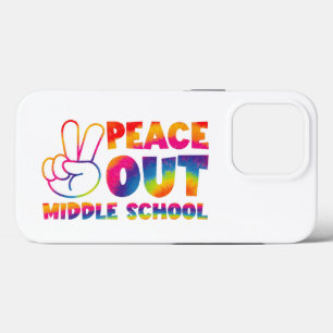 Peace Out Middle School Tie Dye Last Day Of School iPhone 13 Pro Case