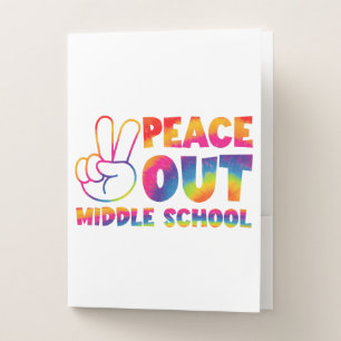 Peace Out Middle School Tie Dye Last Day Of School Pocket Folder