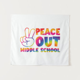 Peace Out Middle School Tie Dye Last Day Of School Tapestry