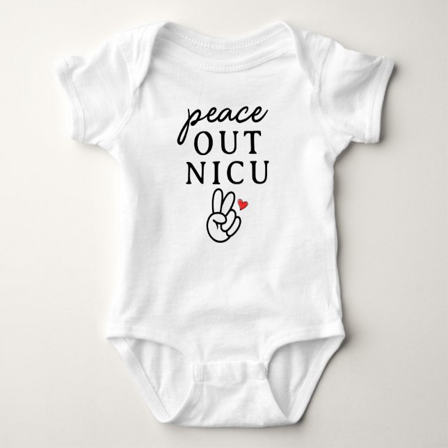 Peace out NICU Baby Bodysuit (Front)