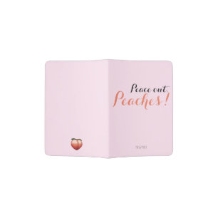 "Peace out, Peaches!" Peach Emoji Passport Holder