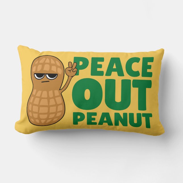 PEACE OUT PEANUT SASSY CUTE NUT  LUMBAR PILLOW (Front)
