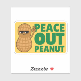 PEACE OUT PEANUT SASSY CUTE NUT STICKER