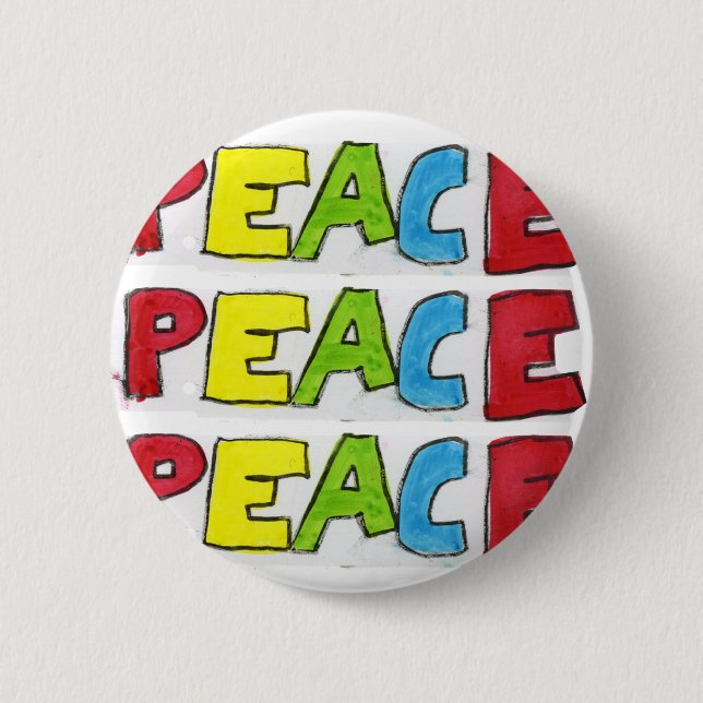 Peace Out Pinback Button (Front)