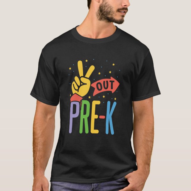 Peace Out Pre K Pk Pre Kindergarten Kids Cute T-Shirt (Front)