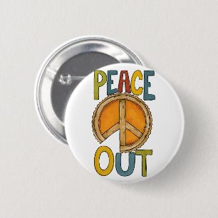 Peace Out Pumpkin Pie Button