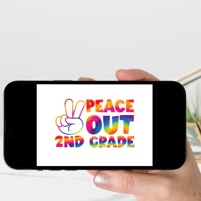 Peace Out Second Grade Tie Dye Last Day 2nd Grade  Announcement (Front Digital)