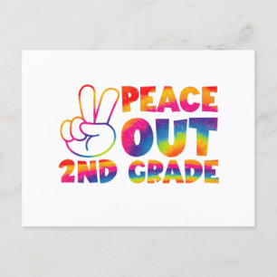 Peace Out Second Grade Tie Dye Last Day 2nd Grade Postcard
